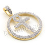 Lab diamond Micro Round Ankh Cross Pendant w/ Miami Cuban Chain BR028