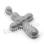 Lab diamond Micro Pave Rounded Medival Cross Pendant w/ Miami Cuban Chain BR020