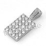 Lab diamond Micro Pave Rectangular Ice Pendant w/ Miami Cuban Chain BR010