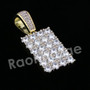 Lab diamond Micro Pave Rectangular Ice Pendant w/ Miami Cuban Chain BR010