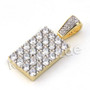 Lab diamond Micro Pave Rectangular Ice Pendant w/ Miami Cuban Chain BR010