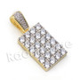 Lab diamond Micro Pave Rectangular Ice Pendant w/ Miami Cuban Chain BR010