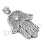 Lab diamond Micro Pave Love Hamsa Vision Pendant w/ Miami Cuban Chain BR009