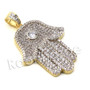 Lab diamond Micro Pave Love Hamsa Vision Pendant w/ Miami Cuban Chain BR009