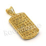 Lab diamond Micro Pave Gold PT Gambino Dogtag Pendant w/ Miami Cuban Chain B24G