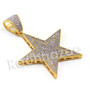 Lab diamond Micro Pave Gold PT Super Star Pendant w/ Miami Cuban Chain B24G