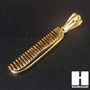 Mens 316L Stainless steel Gold Barber Shop Comb Pendant SS015