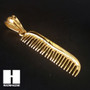 Mens 316L Stainless steel Gold Barber Shop Comb Pendant SS015