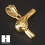 Mens 316L Stainless steel Gold Barber Hair Dryer Pendant SS016