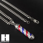 Mens 316L Stainless steel Silver Barber Shop Pole Pendant SS018