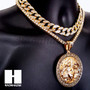 Hip Hop Premium Round Medusa Miami Cuban Choker Tennis Chain Necklace C