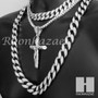 Hip Hop Cross Pendant 16" Choker 18" Tennis 30" Miami Cuban Chain 19S