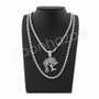 MONEY TREE SILVER PENDANT W/ 24" ROPE /18" TENNIS CHAIN NECKLACE