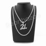 21 SAVAGE SILVER PENDANT W/ 24" ROPE /18" TENNIS CHAIN NECKLACE