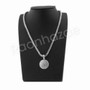 BASKETBALL PENDANT SILVER W/ 24" ROPE /18" TENNIS CHAIN NECKLACE