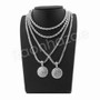 BASKETBALL PENDANT SILVER W/ 24" ROPE /18" TENNIS CHAIN NECKLACE