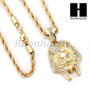 MEN KING TUT ROPE DIAMOND CUT 30" CUBAN LINK CHAIN NECKLACE SET SS01G