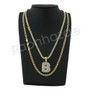 B INITIAL BUBBLE PENDANT W/ 24" MIAMI CUBAN /18" TENNIS CHAIN NECKLACE