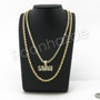 GOLD SAVAGE PENDANT W/ 24" ROPE /18" TENNIS CHAIN NECKLACE S09