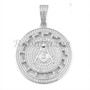 Sterling Silver .925 AAA Lab Diamond Freemason Masonic w/2.5mm Moon Cut Chain 51