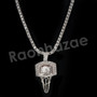 Micro Pave Basketball Hoop Pendant w/ 18" Tennis / 30" Cuban Chain X1