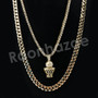 Micro Pave Microphone Pendant w/ 18" Tennis / 30" Cuban Chain X7