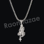 Micro Pave Jesus Praying Hands Pendant w/ 18" Tennis / 30" Cuban Chain