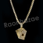 Micro Pave Playing Cards Pendant w/ 18" Tennis / 30" Cuban Chain