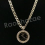 Hip Hop Post Malone Watch Pendant Necklace W/10mm 24" Miami Cuban Chain