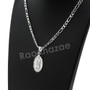 Italian .925 Sterling Silver Mother GUADALUPE Pendant 5mm Figaro Necklace S08
