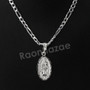 Italian .925 Sterling Silver Mother GUADALUPE Pendant 5mm Figaro Necklace S08