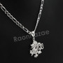 Italian .925 Sterling Silver DRAGON Pendant 5mm Figaro Necklace S04