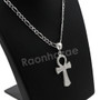 Italian .925 Sterling Silver ANKH CROSS Pendant 5mm Figaro Necklace S01