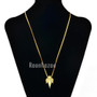 HIP HOP 14K GOLD PLATED MIGOS ANGEL PENDANT W 3mm 24" BOX CHAIN NECKLACE K440G