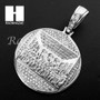 Mens Stainless steel Silver Last Supper Charm Round Pendant SS005