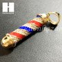 Mens 316L Stainless steel Gold Barber Shop Pole Pendant SS014