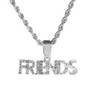 Gold / Silver Iced Buddha Pendant w/ 5mm Franco Chain / Friends Pendant w/ 4mm Rope Chain Set