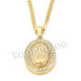 Mens Bling Guadalupe Pendant w/ 5mm 24" 30" Cuban Brass Chain A05G