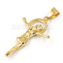 Hip Hop Iced Stainless Steel Gold/Silver Jesus Crucifix Pendant W Cuban Chain