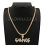 Hip Hop SAVAGE Pendant W/ Franco Chain / Tennis Choker Chain