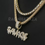 Hip Hop SAVAGE Pendant W/ Franco Chain / Tennis Choker Chain