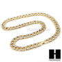 Hip Hop 14k Gold Plated 2Pac Cross PAVE Pendant 30" Cuban Link Chain N2