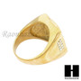 MEN RING 316L STAINLESS STEEL GOLD TONE CZ BLING RING SIZE 8-12 SR002G