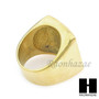 MEN RING 316L STAINLESS STEEL GOLD TONE CZ BLING RING SIZE 8-12 SR005G