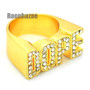 HIP HOP FASHION SOLID CHUNKY A$AP DOPE GOLD PLATED RING N003G