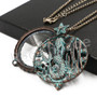 Patina Antique Vintage Design Tree of Life 5X Magnifying Glass Locket Pendant Necklace