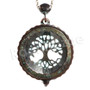 Patina Antique Vintage Design Tree of Life 5X Magnifying Glass Locket Pendant Necklace