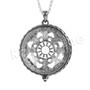 Antique Wheel of Life 5X Magnifying Glass Locket Pendant Necklace