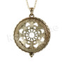 Antique Wheel of Life 5X Magnifying Glass Locket Pendant Necklace