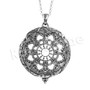 Antique Wheel of Life 5X Magnifying Glass Locket Pendant Necklace